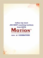 Motion Engineering Entrance institute in Coimbatore